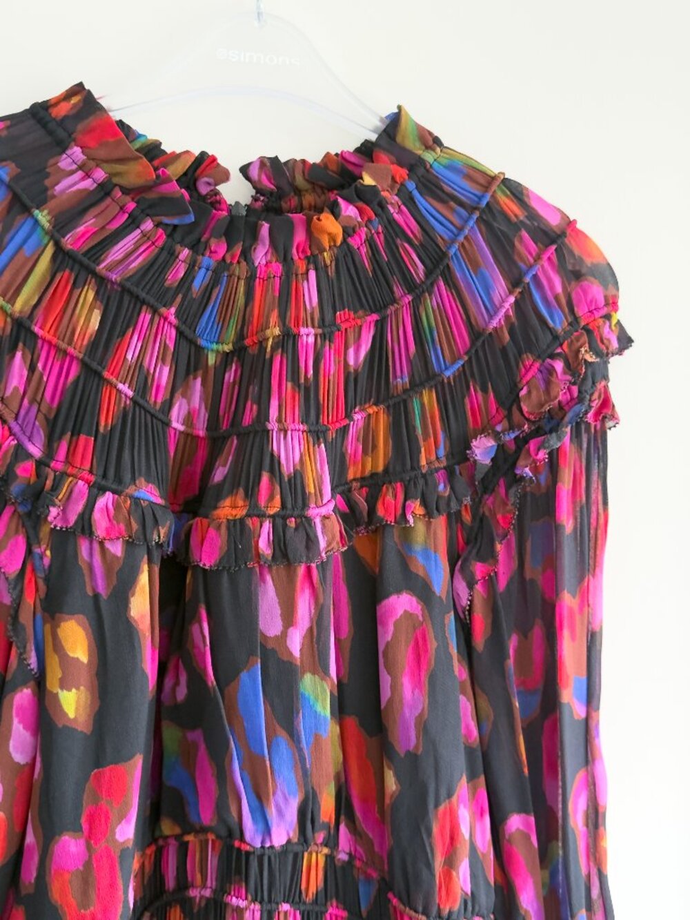 FARM RIO - Leopards Mini Ruffle Dress - Multi - XL - Picture 3 of 9